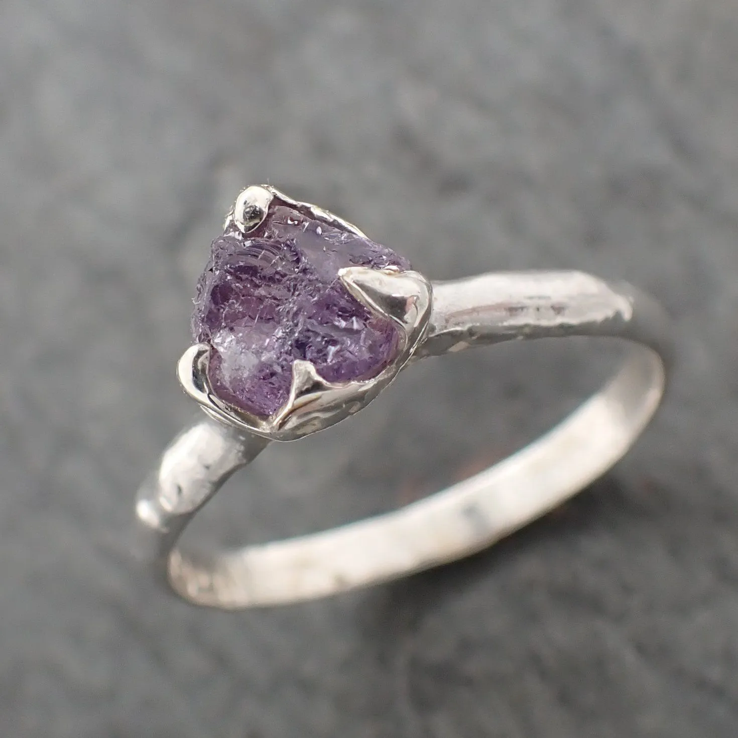 rough sapphire sterling silver ring gemstone solitaire recycled statement ss00076 Alternative Engagement