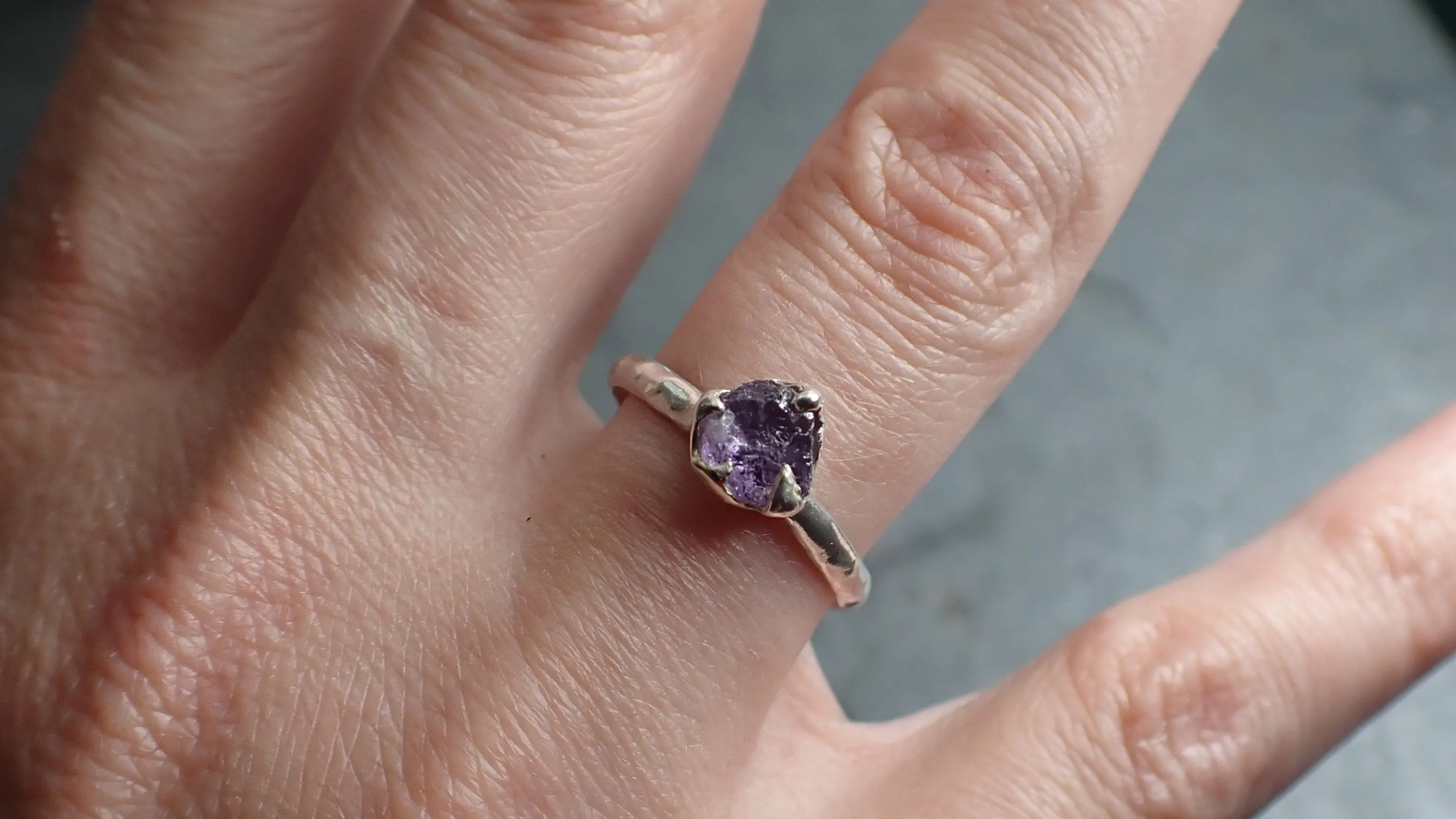 rough sapphire sterling silver ring gemstone solitaire recycled statement ss00076 Alternative Engagement