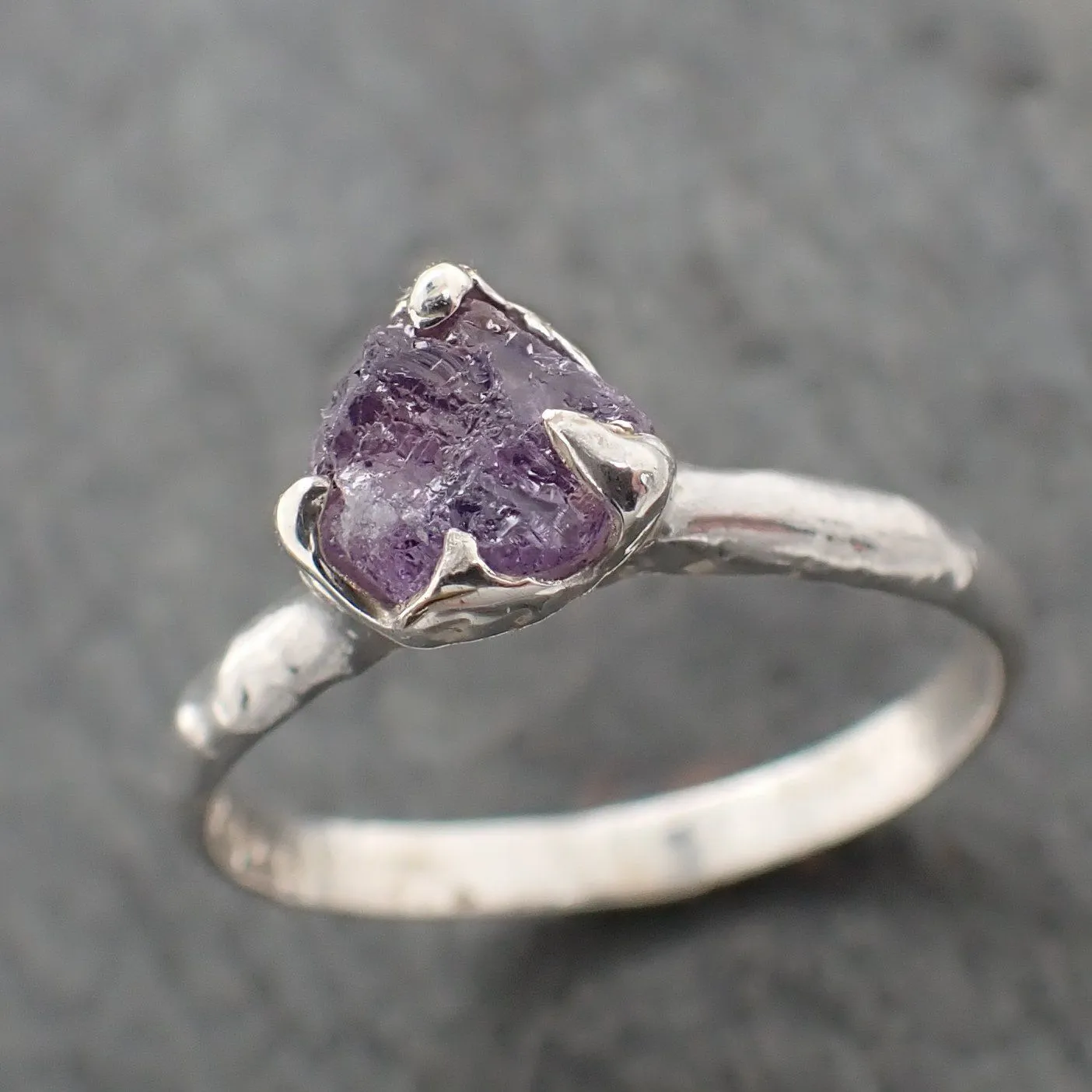 rough sapphire sterling silver ring gemstone solitaire recycled statement ss00076 Alternative Engagement