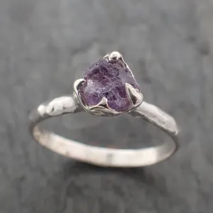 rough sapphire sterling silver ring gemstone solitaire recycled statement ss00076 Alternative Engagement