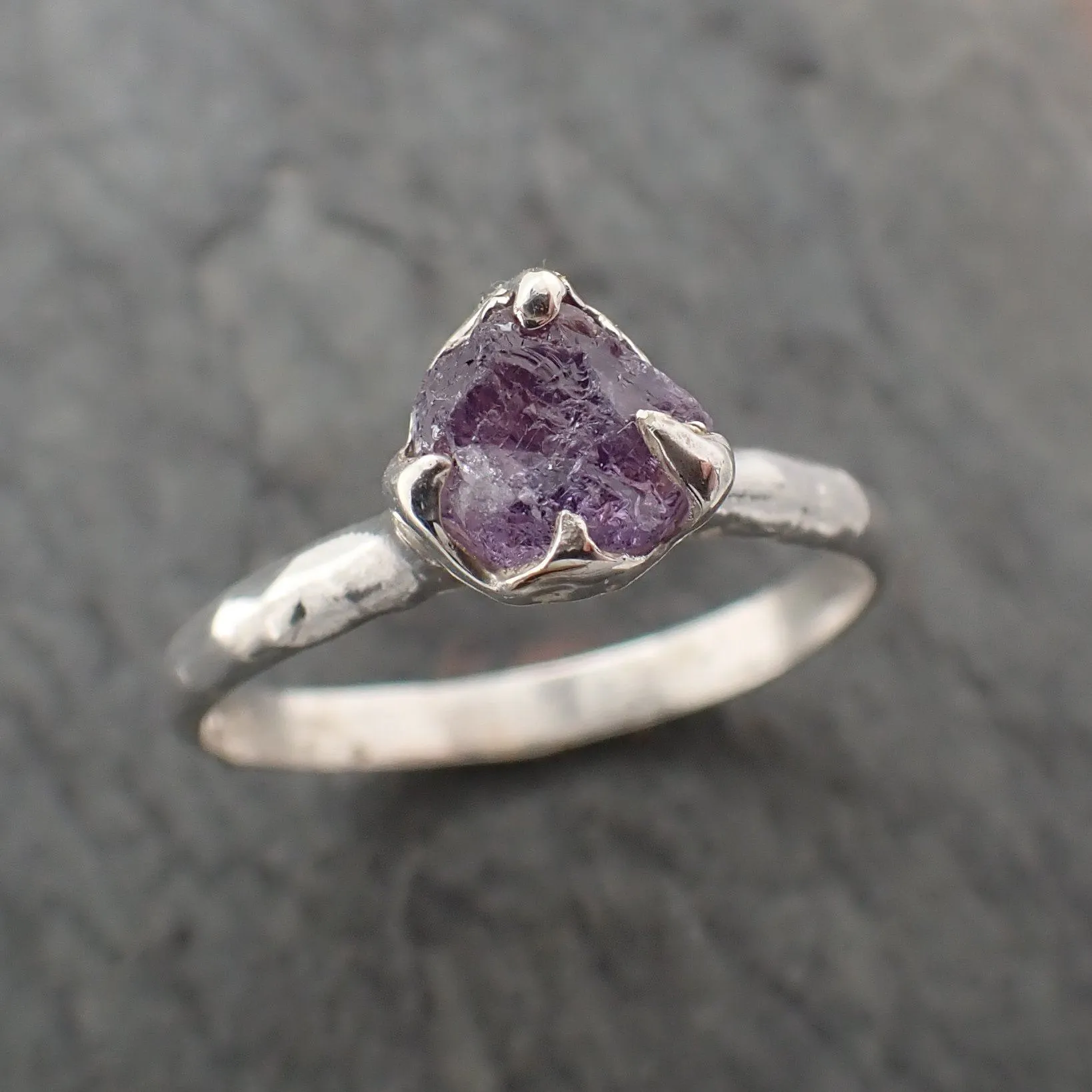 rough sapphire sterling silver ring gemstone solitaire recycled statement ss00076 Alternative Engagement