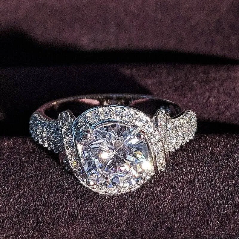 Round Cut Created Diamond Ring - Black Diamonds New York