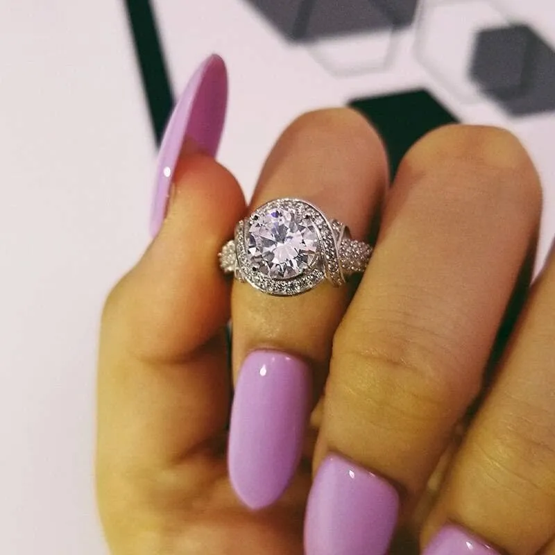 Round Cut Created Diamond Ring - Black Diamonds New York