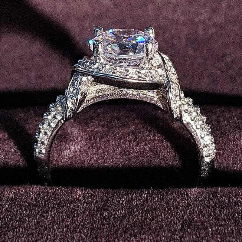 Round Cut Created Diamond Ring - Black Diamonds New York
