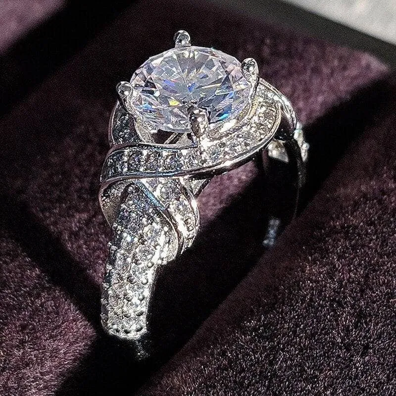 Round Cut Created Diamond Ring - Black Diamonds New York