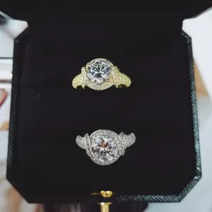 Round Cut Created Diamond Ring - Black Diamonds New York