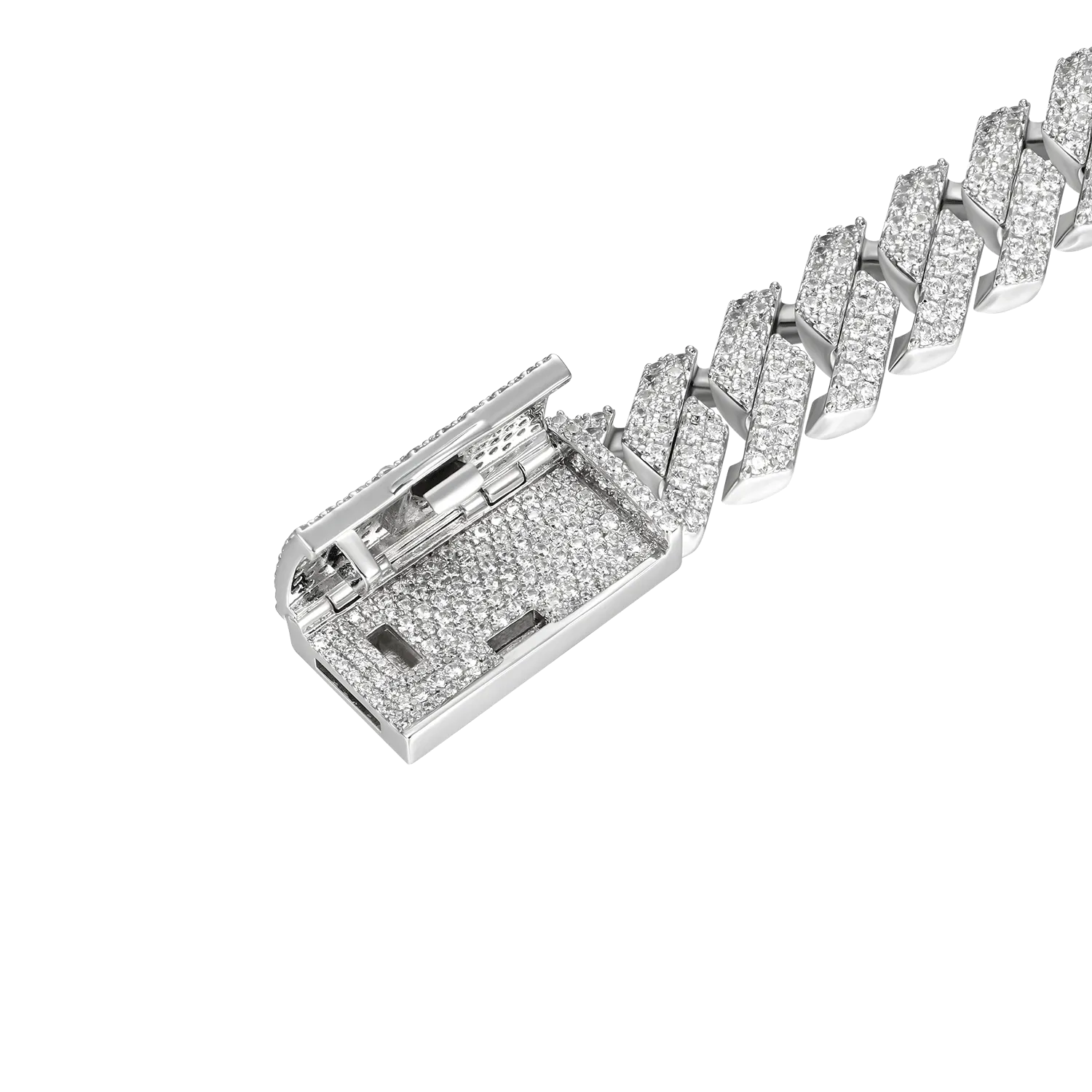 Round Cut Prong Cuban Link Bracelet - 12mm