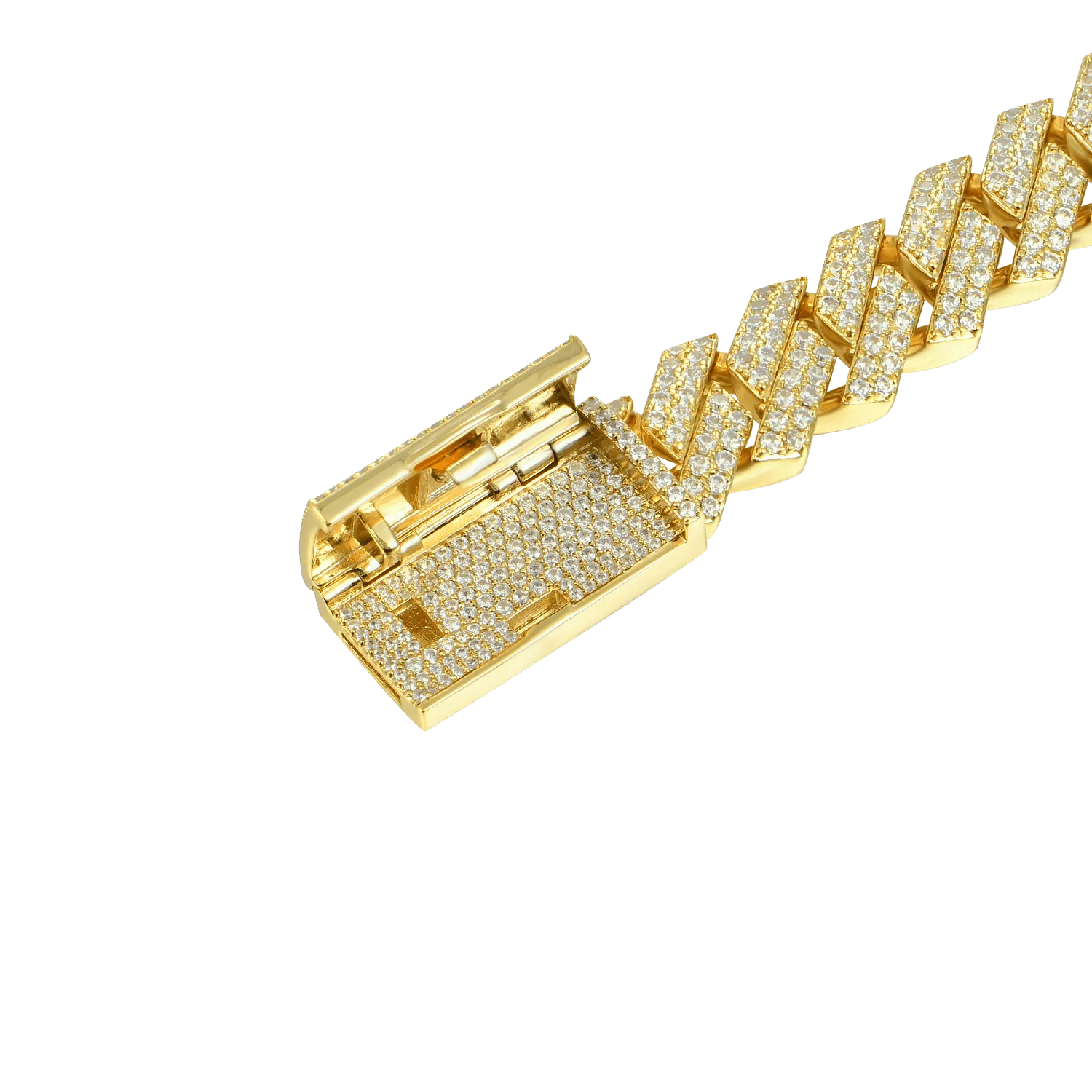 Round Cut Prong Cuban Link Bracelet - 12mm