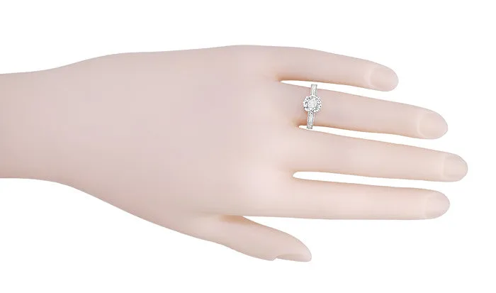 Royal Crown 1 - 1.25 Carat Antique Style Engraved Platinum Engagement Ring Setting