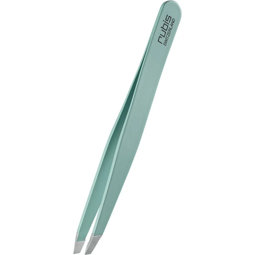 Rubis Tiffany Blue Satin Slanted Tweezer / 3.75"