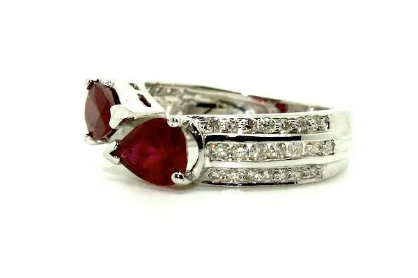 Ruby And Diamond Double Snake Head Ring Ad No.0396