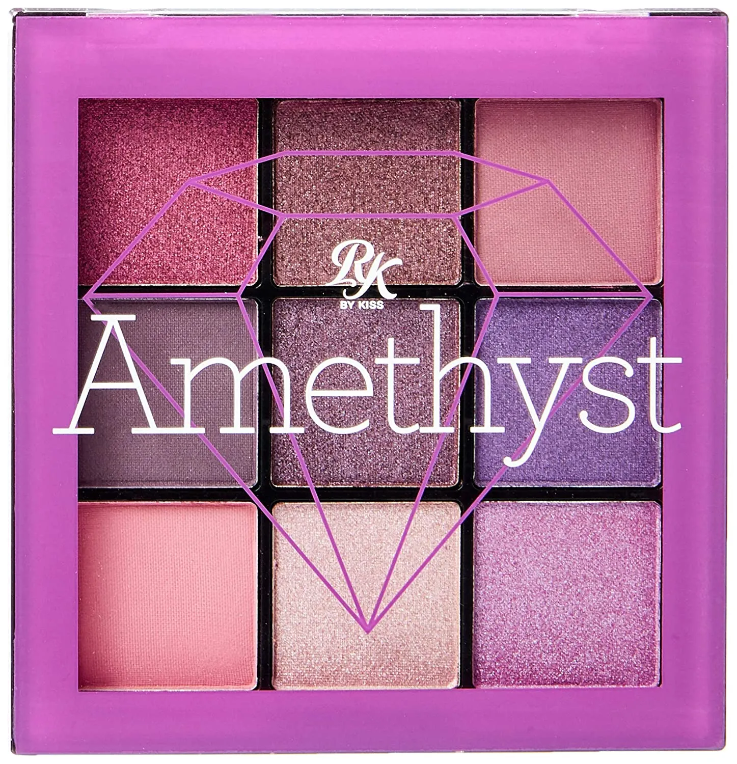 Ruby Kisses Eye Shadow Palette 9 Shadows Eye Makeup for Spring (1 PACK, Amethyst)