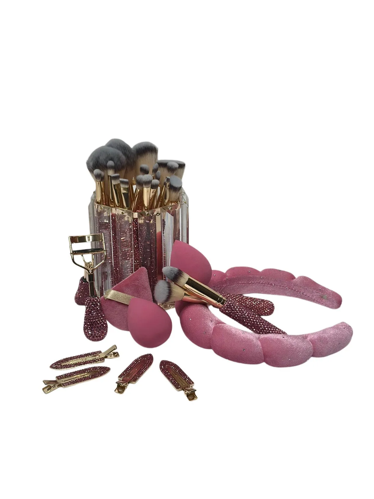Ruby Pink Mega Glitz & Glam | 31pc Essentials Collection Brush Set | MU0304