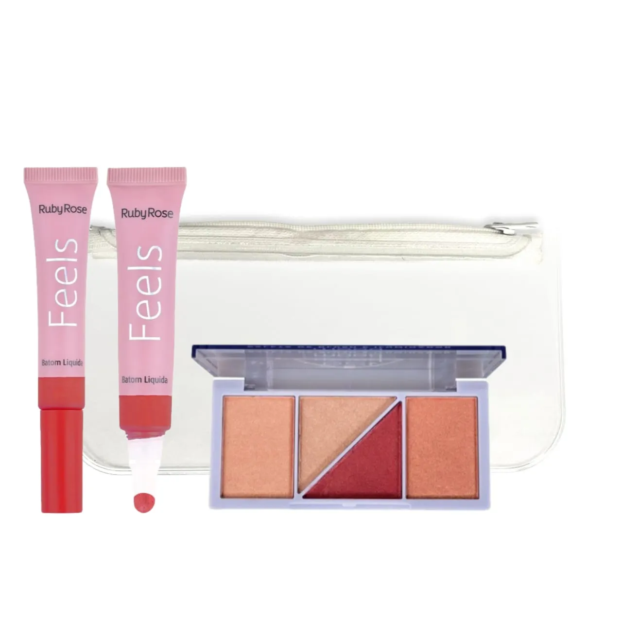 Ruby rose Feels Mood Blush (Hb-7529-2)   Liquid Lipcream (HB8229-Random)   FREE POUCH