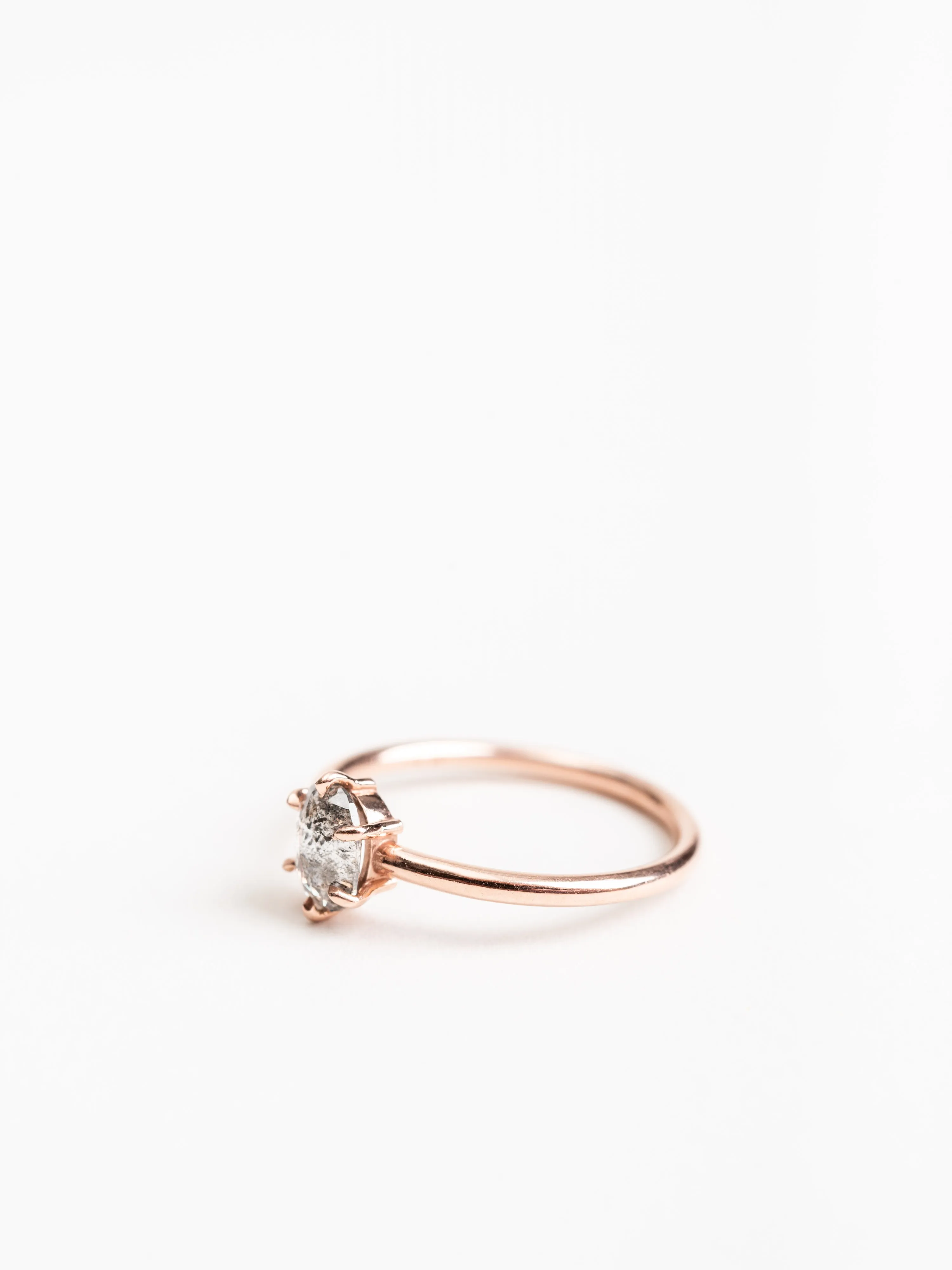 salt & pepper oval diamond with jane setting