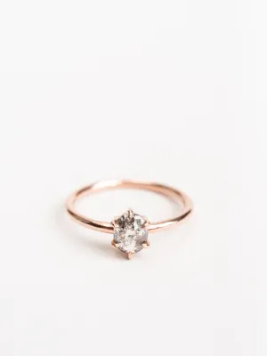 salt & pepper oval diamond with jane setting