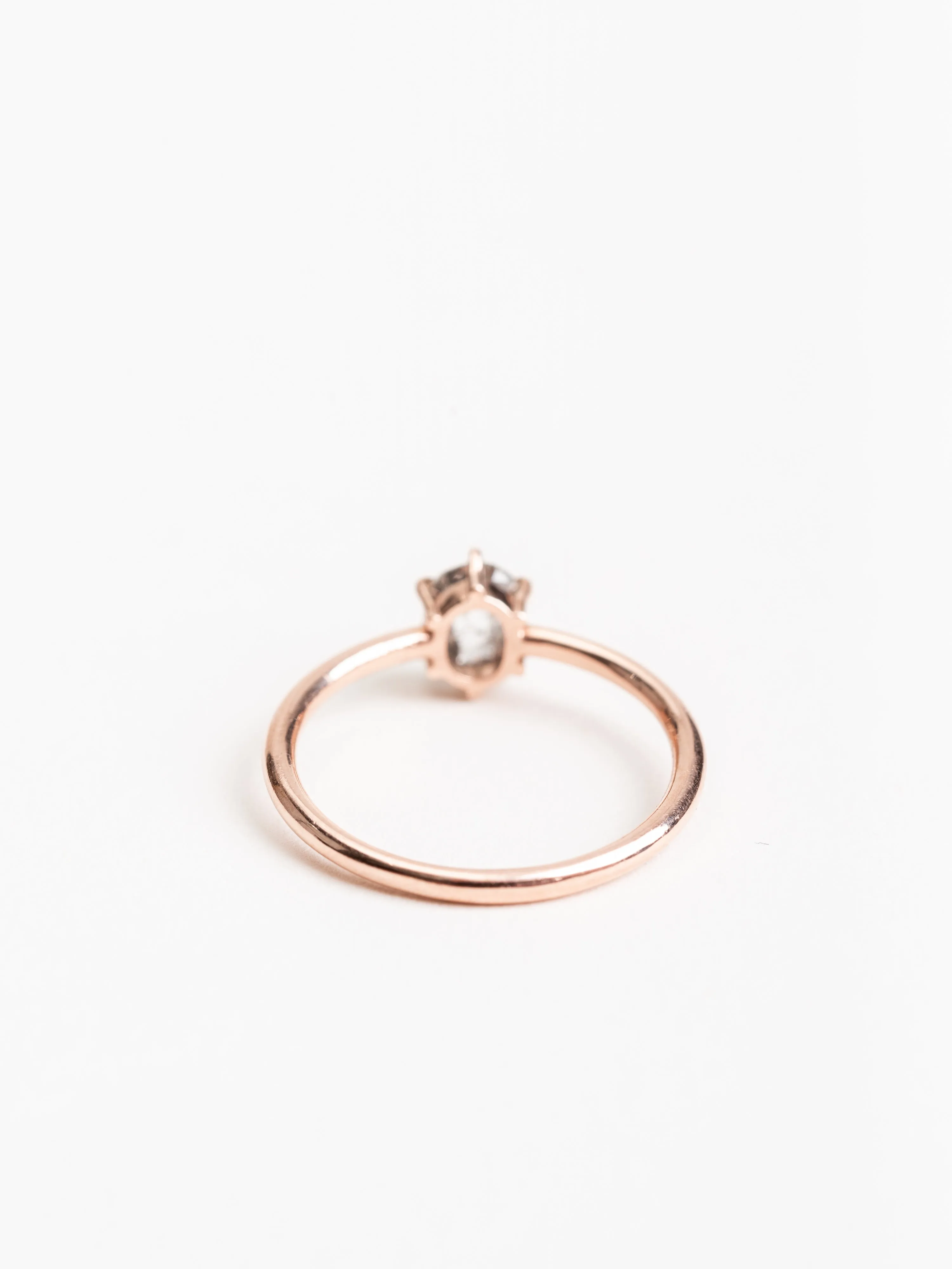 salt & pepper oval diamond with jane setting