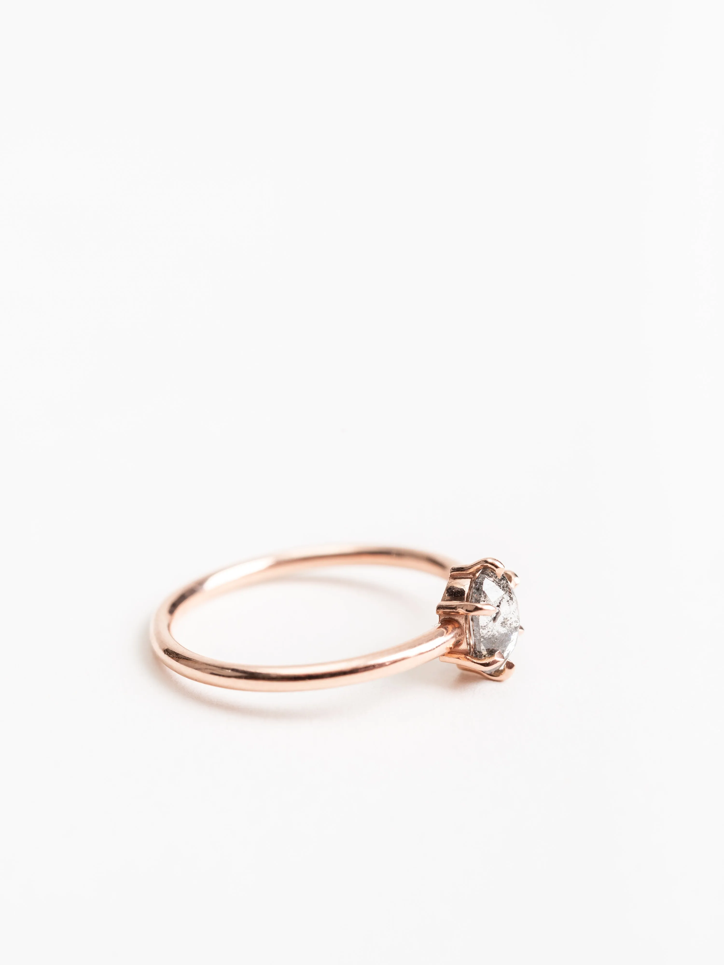 salt & pepper oval diamond with jane setting