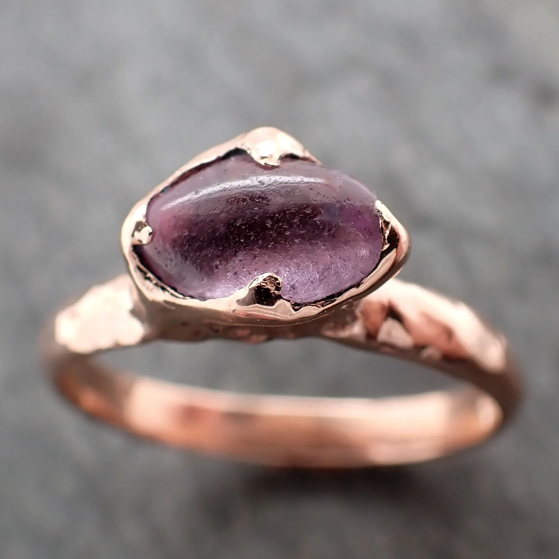 Sapphire  Pink polished 14k Rose gold Solitaire gemstone ring 2793