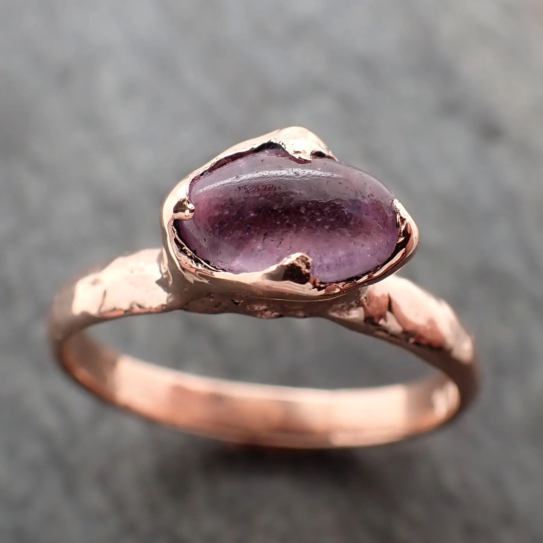 Sapphire  Pink polished 14k Rose gold Solitaire gemstone ring 2793