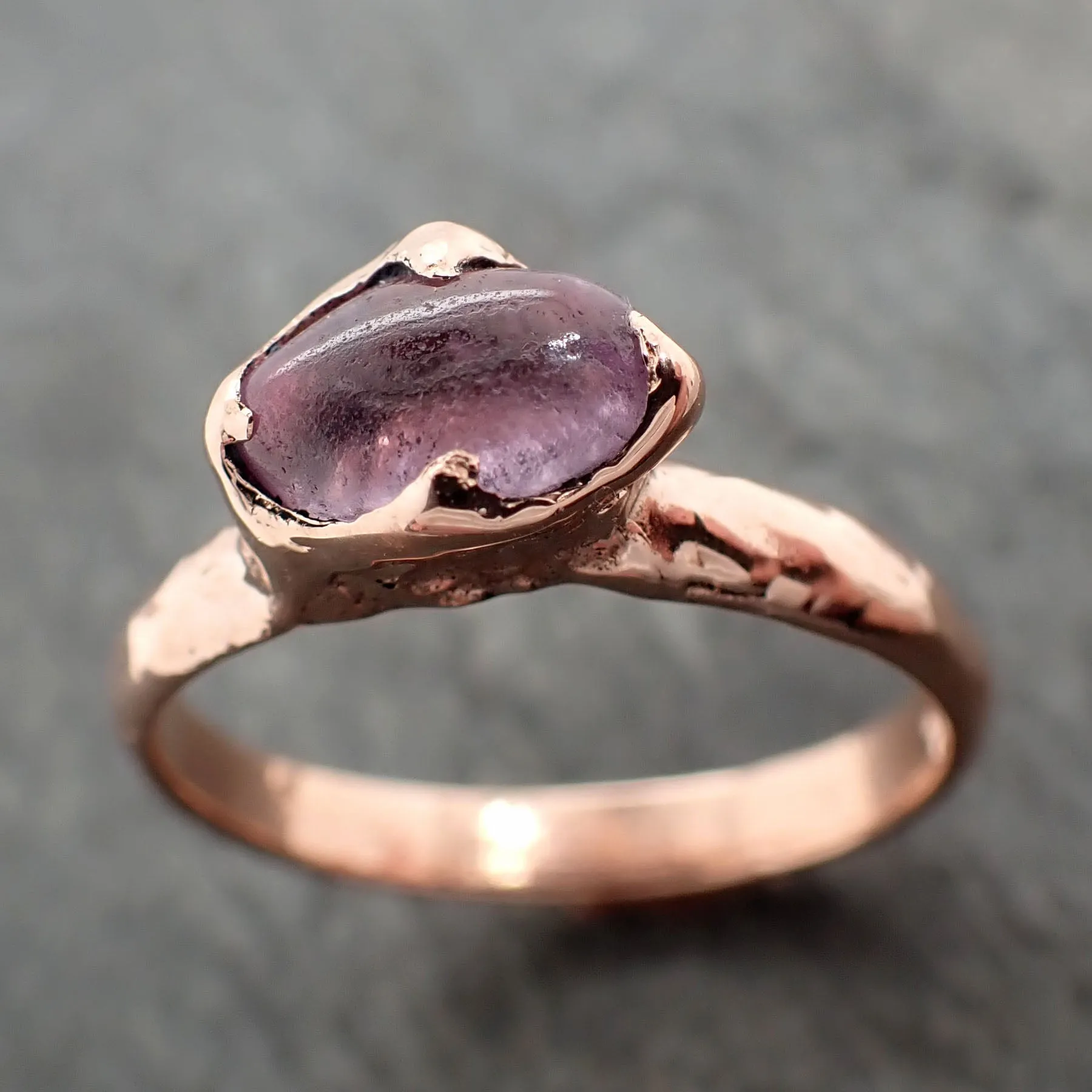Sapphire  Pink polished 14k Rose gold Solitaire gemstone ring 2793