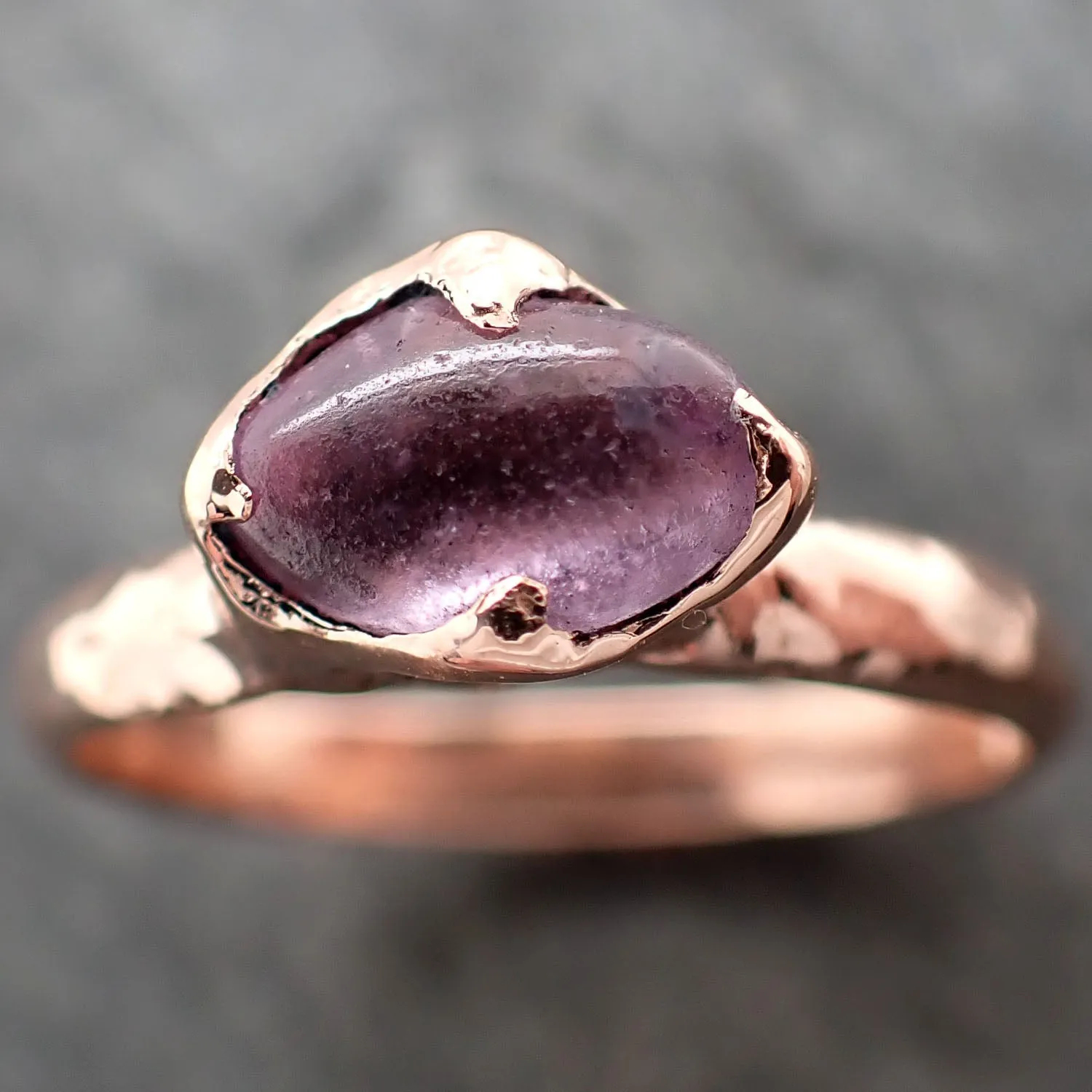 Sapphire  Pink polished 14k Rose gold Solitaire gemstone ring 2793