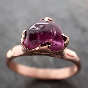 Sapphire   pink polished 14k Rose gold Solitaire gemstone ring 2872