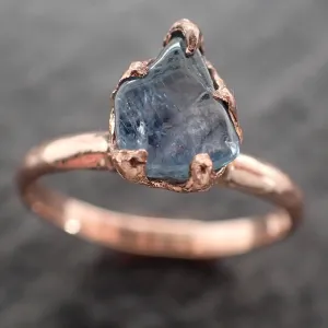 Sapphire tumbled 14k Rose gold Solitaire gemstone ring 2710