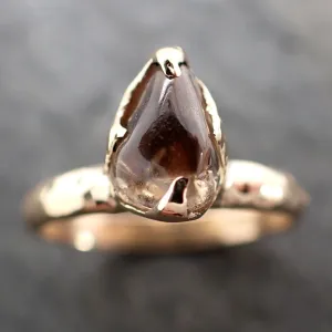 Sapphire tumbled honey orange 18k yellow gold Solitaire gemstone ring 2895