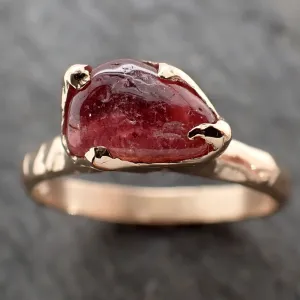 Sapphire tumbled hot pink tumbled yellow 14k gold Solitaire gemstone ring 2841