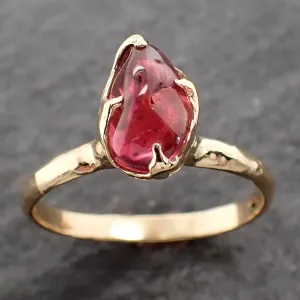 Sapphire tumbled pink tumbled yellow 18k gold Solitaire gemstone ring 2633