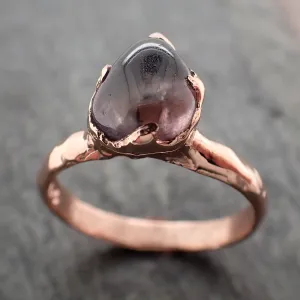 Sapphire Tumbled Purple tumbled 14k Rose gold Solitaire gemstone ring 2880