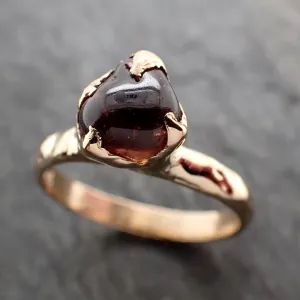 Sapphire tumbled red tumbled yellow 18k gold Solitaire gemstone ring 2890