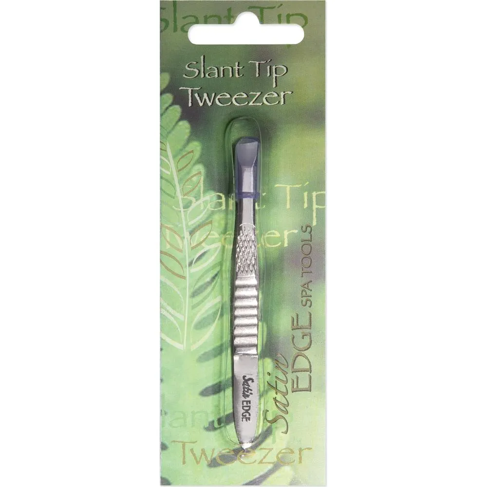Satin Edge - Slant Tweezer - 3" - Slanted Tip Tweezer is Ideal for Shaping Eyebrows and Removing Facial Hair