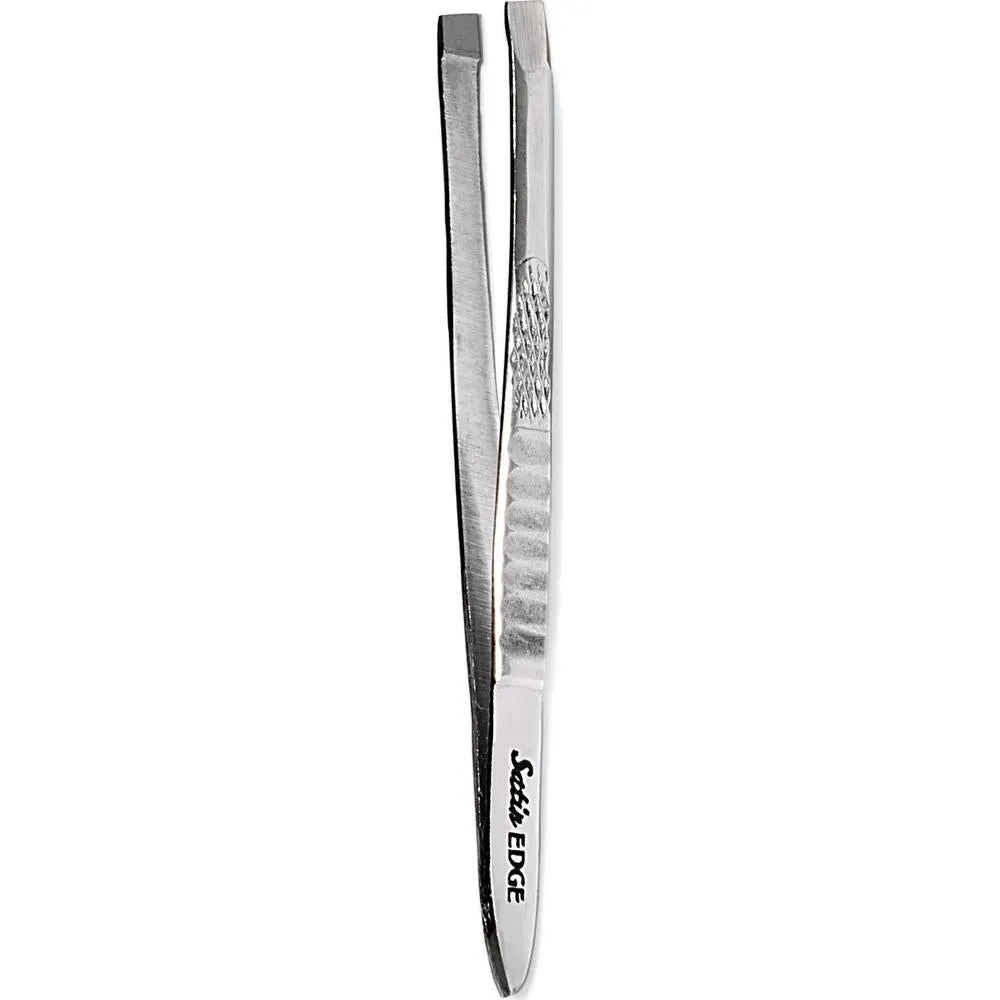 Satin Edge - Slant Tweezer - 3" - Slanted Tip Tweezer is Ideal for Shaping Eyebrows and Removing Facial Hair