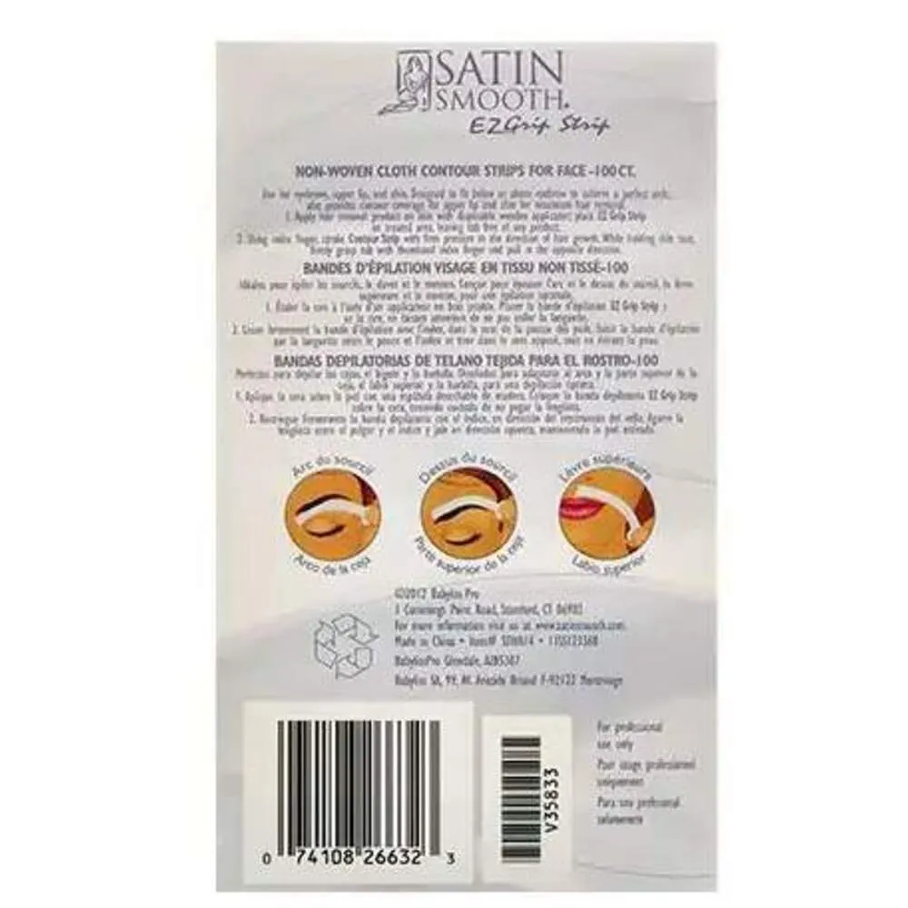 Satin Smooth EZ Grip Non-Woven Contour Facial Strip / 100 Count