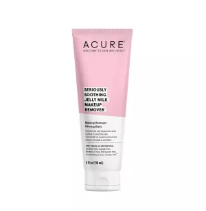 Seriously Soothing Jelly Milk Makeup Remover - Waterproof Make up Removal for Normal to Sensitive Skin - Moisturizing Finish - Milky Texture with Chamomile & Hyaluronic Acid -100% Vegan- 4 Fl Oz