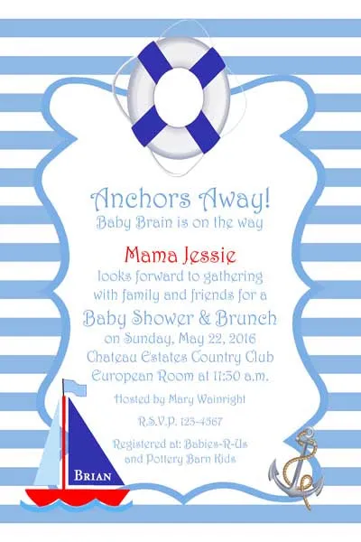 SETTING SAIL CUSTOM INVITATION
