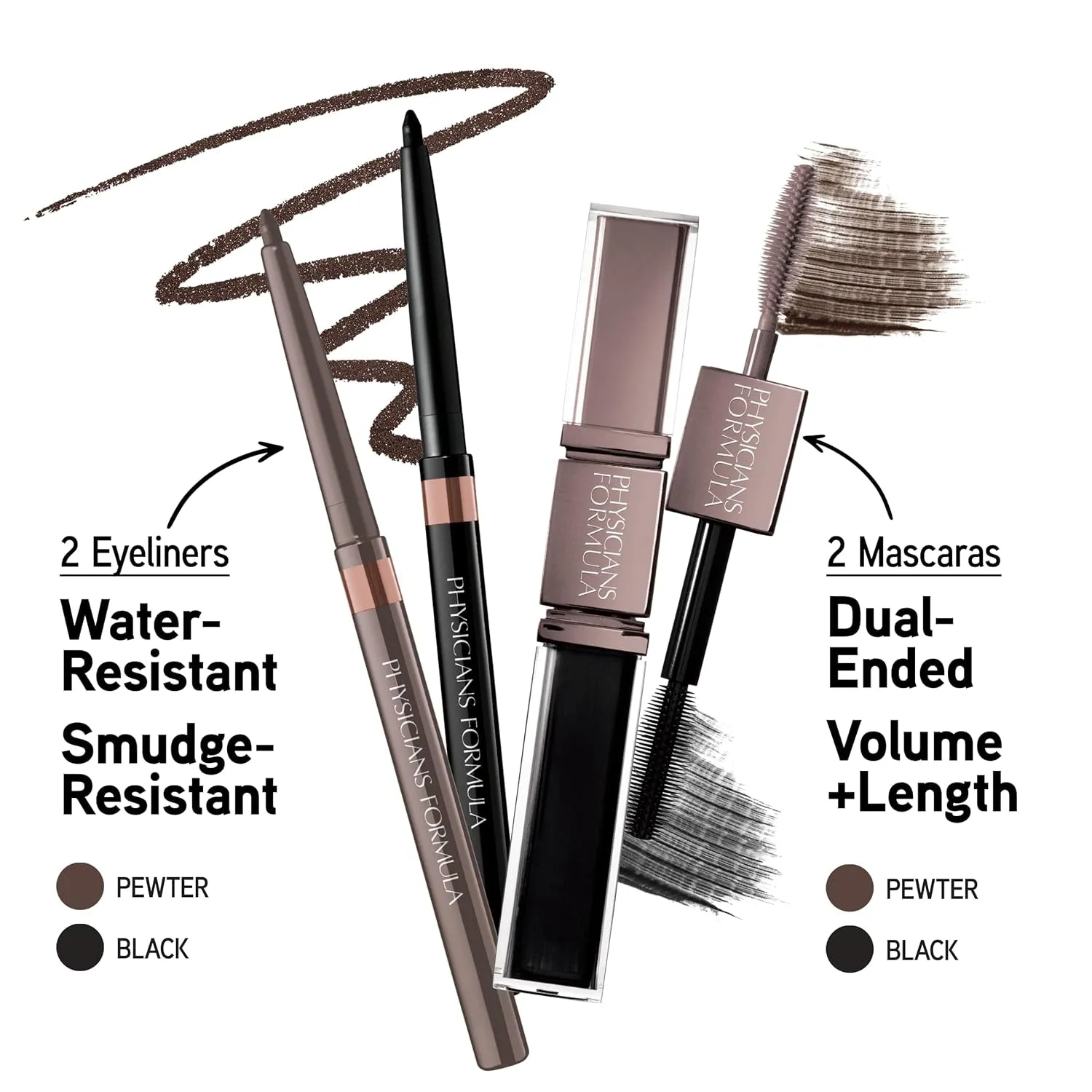 Shimmer Strips Custom Eye Enhancing Kit with Eyeshadow, Eyeliner & Mascara, Nude