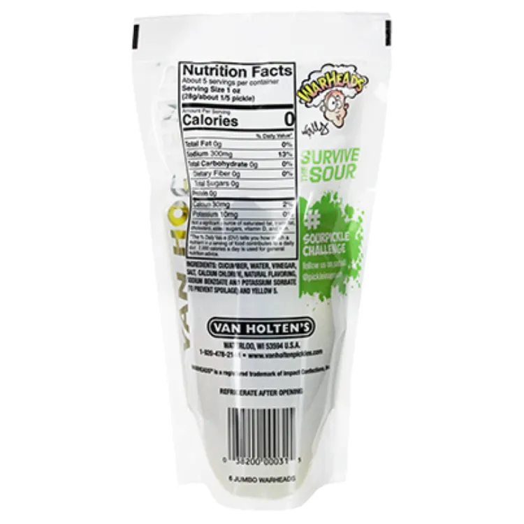 Short Date: Van Holten's | Extreme Sour Warheads Sour Dill Pickle in a Pouch