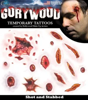 Shot & Stabbed Temporary Tattoos