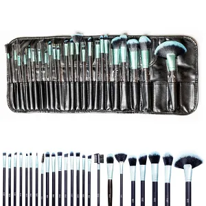 SHUE 24 Pcs Blue Makeup Brush Set