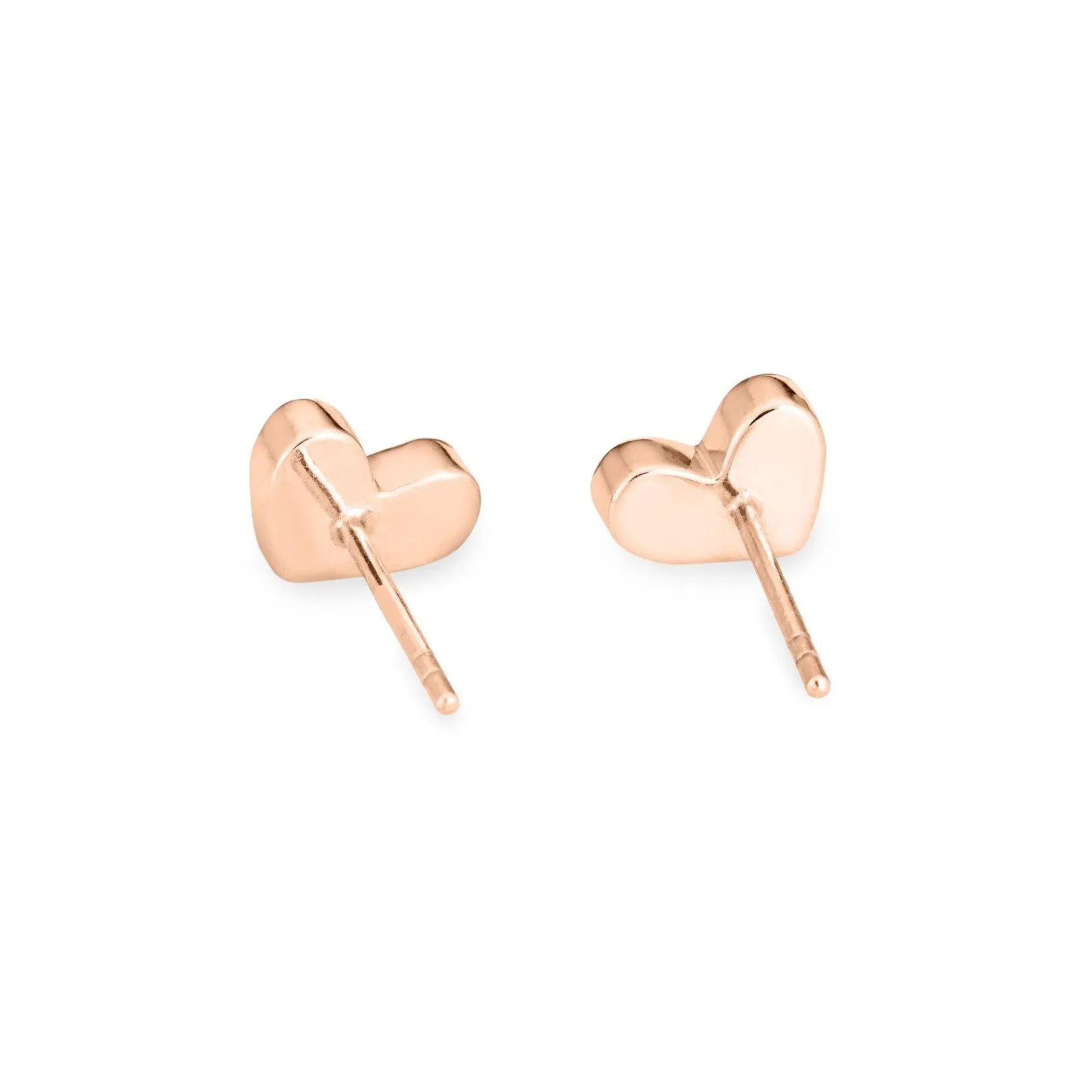Signature Heart Stud Cremation Earrings in 14K Rose Gold
