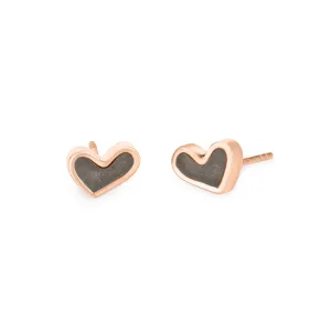 Signature Heart Stud Cremation Earrings in 14K Rose Gold
