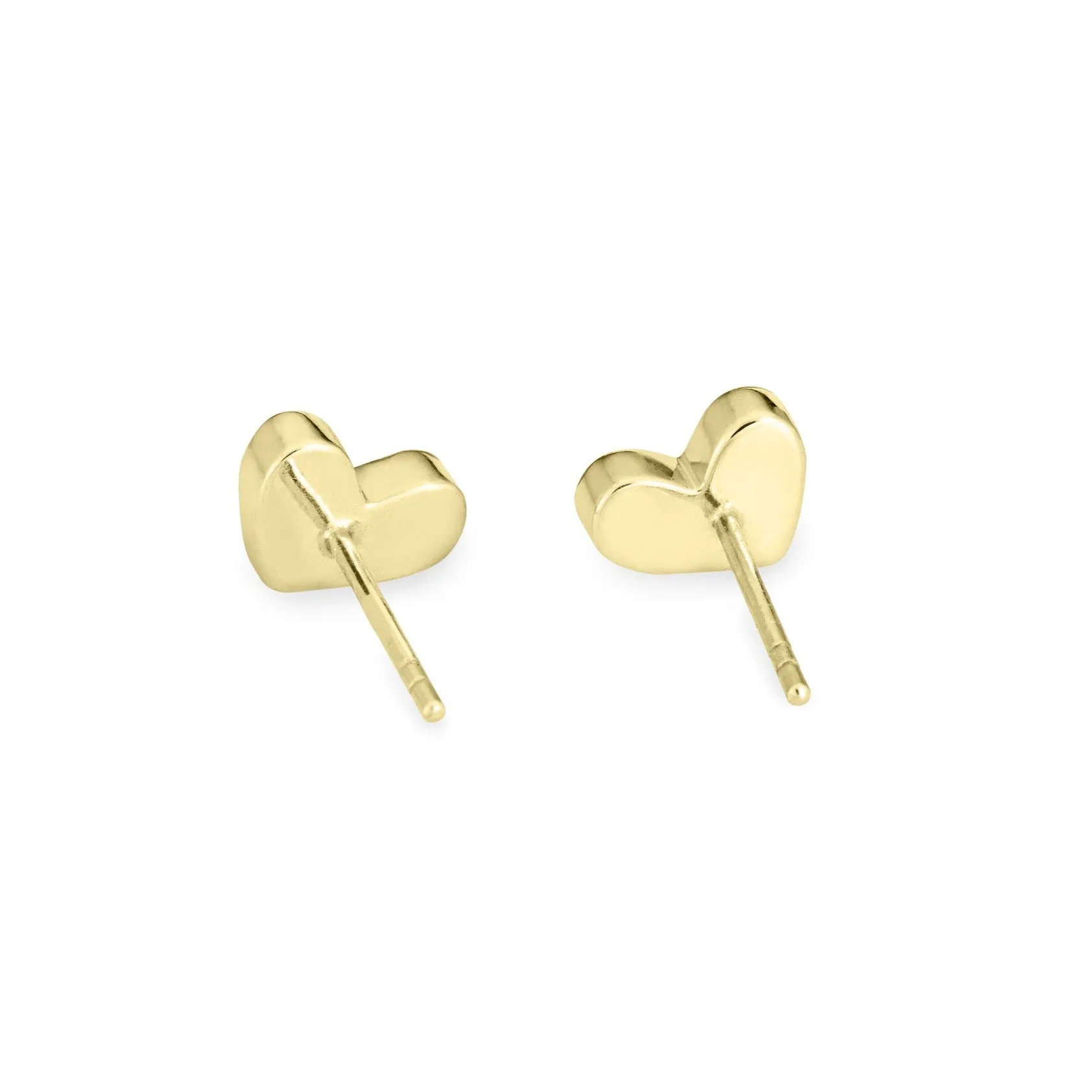 Signature Heart Stud Cremation Earrings in 14K Yellow Gold