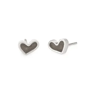 Signature Heart Stud Cremation Earrings in Sterling Silver