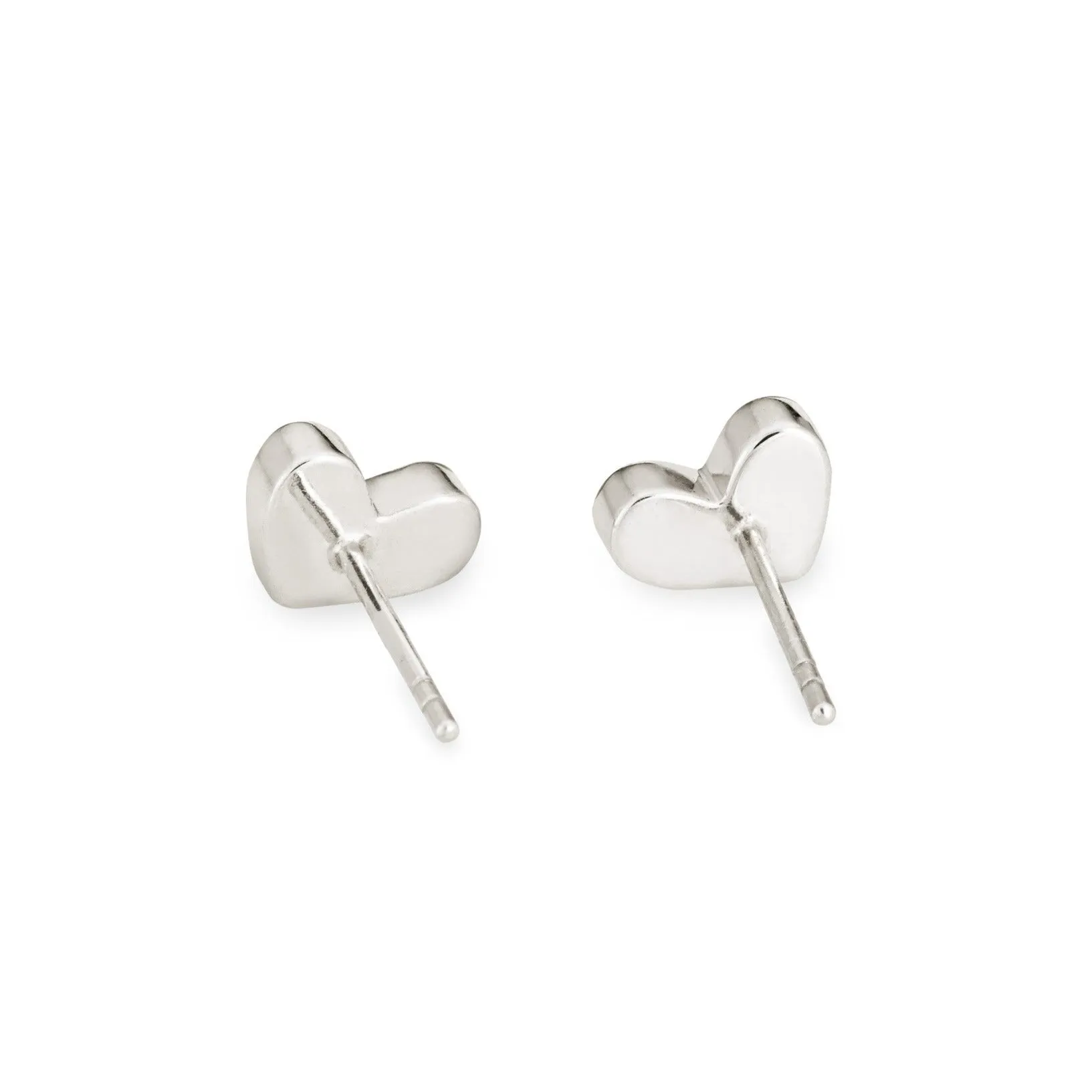Signature Heart Stud Cremation Earrings in Sterling Silver