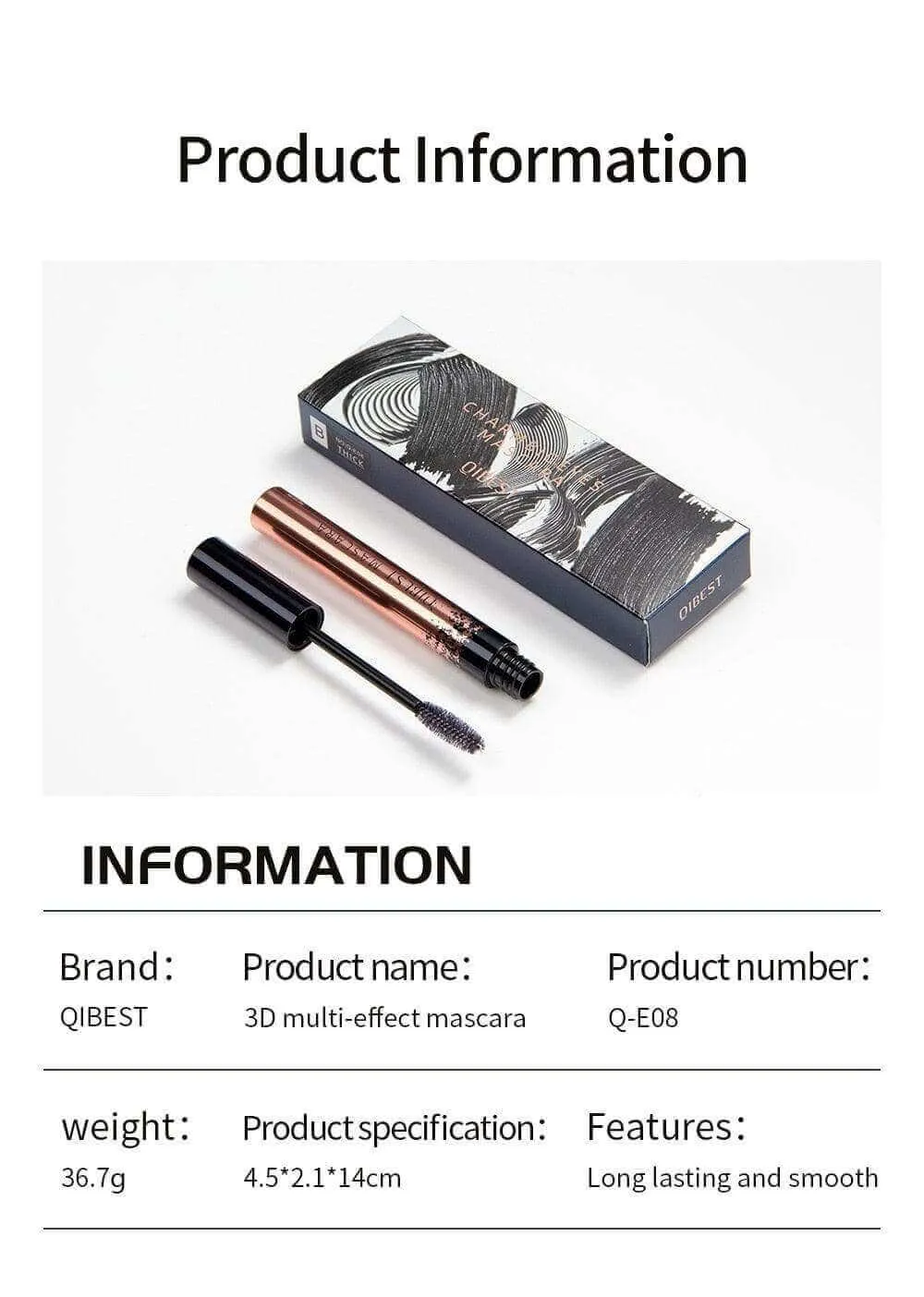 Silky Black Mascara - 4D Silk Fiber Eyelash