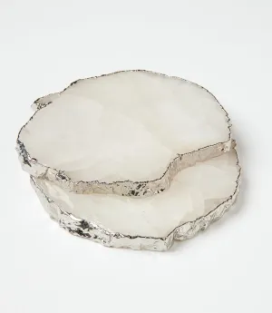 Silver Quartz Coasters, Set of 2