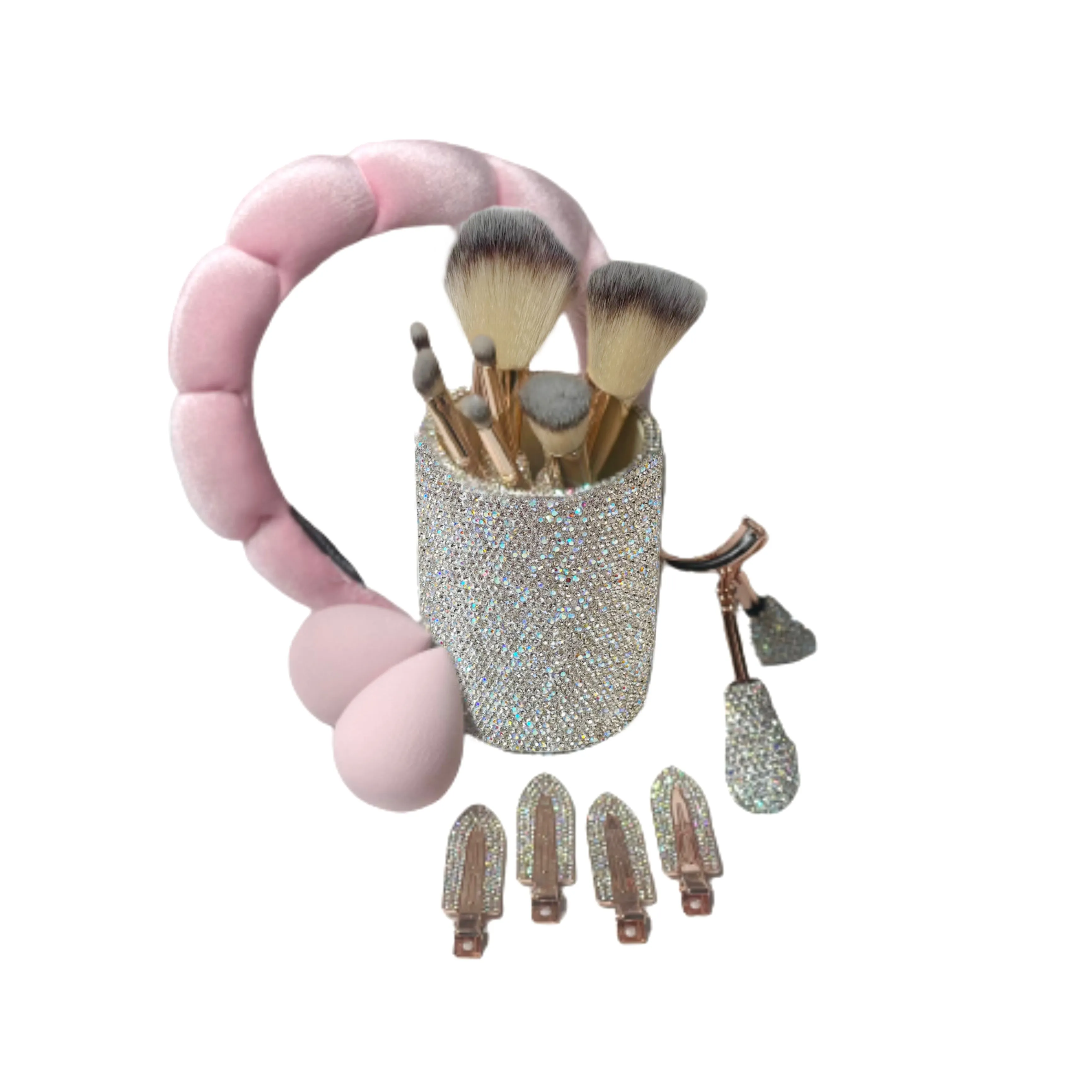 Silver/Pink Glitz & Glam | 30pc Essentials Collection Brush Set | MU9887